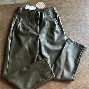 High waisted faux leather Olive Pants